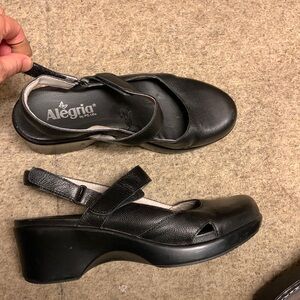 Alegria By PG Lite Tarah Mary Jane Black Leather Shoes